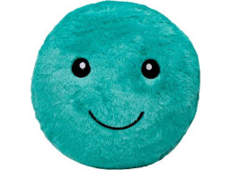 Dekoračný okrúhly vankúš SUPER SMILE 45 cm - tyrkysový