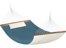 Závesná hojdacia sieť LUMO PREMIUM DUO prešívaná - 200x140 cm - tyrkysová