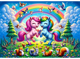 ART PUZZLE Puzzle Jednorožce s dúhou 25 dielikov
