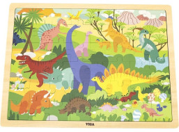 VIGA Drevené puzzle Svet dinosaurov 48 dielikov