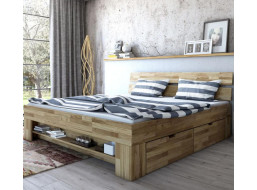 Posteľ z masívu duba cink FRED CUBE so šuplíkmi 200x180 cm