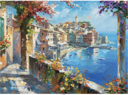 DINO Puzzle Stredomorské mestečko 1000 dielikov