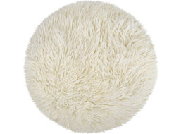 Dekoratívny okrúhly vankúš FLUFFY - 35 cm - biely