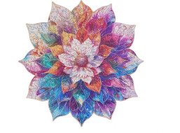 RoboTime Drevené puzzle Kvetinová mandala