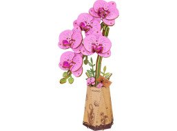 RoboTime 3D drevená skladačka Fialová orchidea