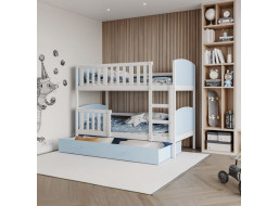 Detská poschodová posteľ so zásuvkou TAMI Q - 200x90 cm - modro-biela
