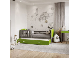Detská posteľ s prístelkou TAMI R2 - 200x90 cm - zeleno-šedá