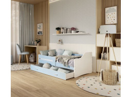 Detská posteľ so zásuvkou SWEET - 180x80 cm - modro-biela