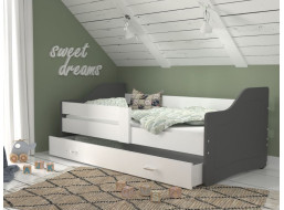 Detská posteľ so zásuvkou SWEET - 160x80 cm - bielo-šedá