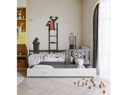 Detská posteľ so zásuvkou TAMI R - 160x80 cm - bielo-šedá