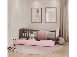 Detská posteľ so zásuvkou TAMI R - 160x80 cm - ružovo-šedá