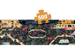 DJECO Panoramatické puzzle Kráľovstvo mačiek 500 dielikov