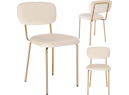 Jedálenská stolička LOUIS Velvet - béžová/zlatá