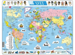 Larsen Vzdelávacie puzzle Svet Politická mapa 107 dielikov