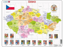 Larsen Vzdelávacie puzzle Česká republika Kraje 70 dielikov
