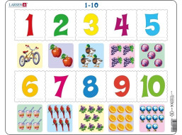 Larsen Vzdelávacie puzzle Čísla 1-10 10 dielikov