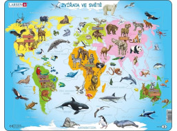Larsen Vzdelávacie puzzle Zvieratá vo svete 28 dielikov
