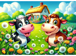 ART PUZZLE Puzzle Šťastné kravičky 25 dielikov