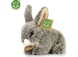 Rappa Plyšový králik tmavo šedý ležiaci 17 cm ECO-FRIENDLY