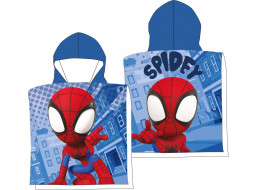 Detská rýchloschnúca osuška s kapucňou SPIDEY 50x100 cm - modrá