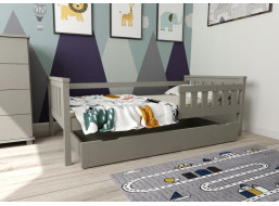 Detská posteľ z masívu borovice FRANK - 200x90 cm - šedá