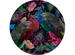 INTERDRUK Okrúhle puzzle Secret Garden: Pár pávov 500 dielikov