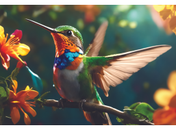 INTERDRUK Puzzle Colorful Nature: Kolibrík 250 dielikov