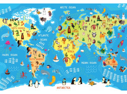 INTERDRUK Puzzle so samolepkami Mapa sveta 250 dielikov