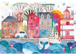 INTERDRUK Puzzle so samolepkami Prístav 250 dielikov