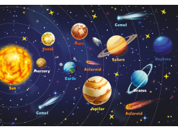 INTERDRUK Puzzle so samolepkami Slnečná sústava 250 dielikov