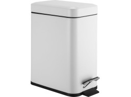 Aqualine SIMPLE LINE odpadkový kôš obdĺžnikový 5l, biela mat GAQ005W