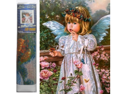 NORIMPEX Diamantové maľovanie Anjelik s kvetinami 30x40cm