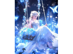 NORIMPEX Diamantové maľovanie Elsa na hojdačke 30x40cm