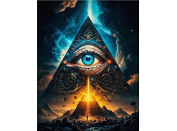 NORIMPEX Diamantové maľovanie Jasnozrivé oko v pyramíde 30x40cm