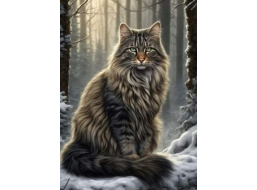 NORIMPEX Diamantové maľovanie Kocúr v lese 30x40cm