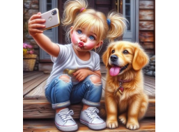 NORIMPEX Diamantové maľovanie Selfie so psíkom 30x40cm