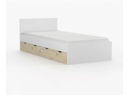 Posteľ so šuplíkmi JOY 200x90 cm - biela/dub artisan