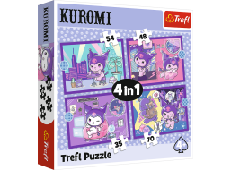 TREFL Puzzle Deň s Kuromi 4v1 (35,48,54,70 dielikov)