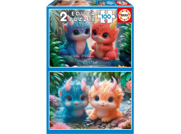 EDUCA Puzzle Roztomilé príšerky 2x100 dielikov