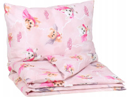 Detské bavlnené obliečky do postieľky 120x90 cm BABYMAM PREMIUM - Super psíci - ružové