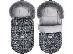 Detský fusak do kočíka BABYMAM Maxi - Vločky/sivý
