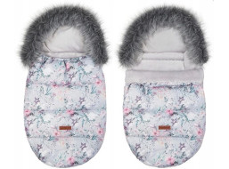 Detský fusak do kočíka BABYMAM Premium - Levanduľová záhrada/sivý