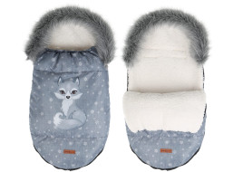 Detský fusak do kočíka BABYMAM Premium - Vlk/baránok ecru