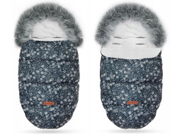 Detský fusak do kočíka BABYMAM Premium - Vločky/sivý