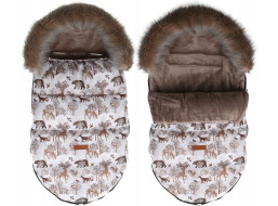 Detský fusak do kočíka BABYMAM Premium - Zimný les/cappuccino