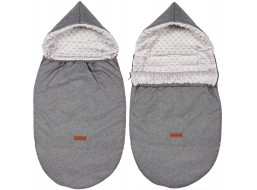 Detský fusak s kapucňou BABYMAM Soft Nature - tmavo šedý melange/sivá minky