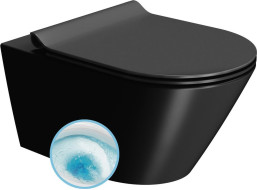 GSI KUBE X závesná WC misa, GeniusFlush, 36x55cm, čierna dual-mat 941326
