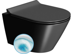 GSI KUBE X závesná WC misa, GeniusFlush, 36x50cm, čierna dual-mat 941226