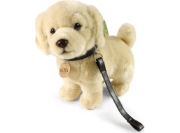 Rappa Plyšový pes zlatý retriever stojaci s vodítkom 25 cm ECO-FRIENDLY