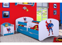 Detská posteľ so šuplíkom 160x80cm SUPERMAN, modrá
